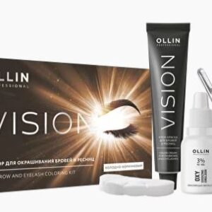 Ollin vision набор для окрашивания бровей и ресниц холодно-коричневый