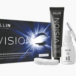 Ollin vision набор для окрашивания бровей и ресниц иссиня-черный