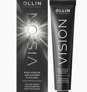 Ollin vision крем-краска для бровей и ресниц черный 20мл
