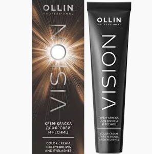 Ollin vision крем-краска для бровей и ресниц коричневый 20мл